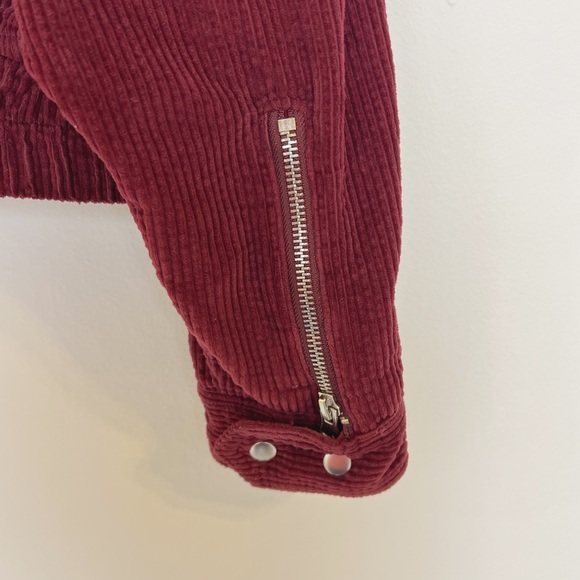 Free People Dolman Corduroy Moto Jacket Asymmetrical Zipper Coat Boho Size M - Picture 9 of 13